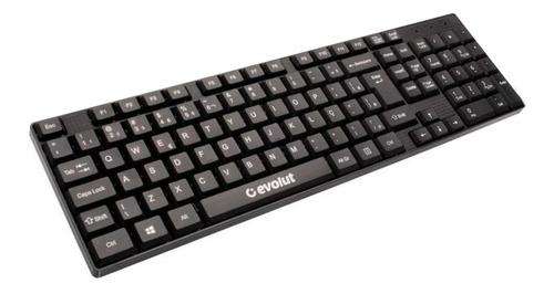 Teclado Evolut EO-201 AZERTY português brasil de cor preto