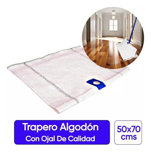 Trapero Algodón Con Ojal - Paño De Limpieza - 50 X 70 Cms