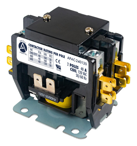 Contactor 2 Polos 40a 120v Repuesto Para Compresores De Ca Y