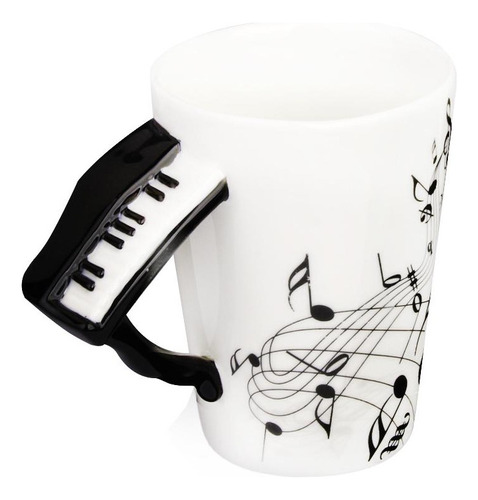 Taza Con Notas Musicales, Cerámica, Porcelana, Taza De Café