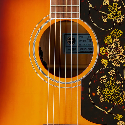EpiPhone Masterbilt Frontier Ite Guitarra Electroacústica Color Naranja Oscuro Orientación De La Mano Diestro