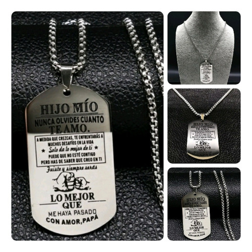 Collar Padre A Hijo Acero Inoxidable Incluye Caja!!