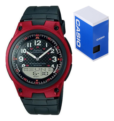 Reloj Casio Aw 80 4b Rojo 30 Memorias Hora Doble Cronometro