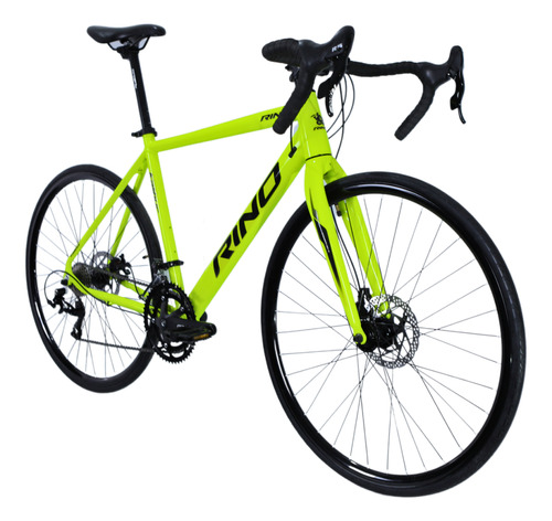 Bicicleta Aro 700 Rino Kalibur Speed Aluminio 18v Disco Cor Amarelo Neon Tamanho Do Quadro 48 Cm