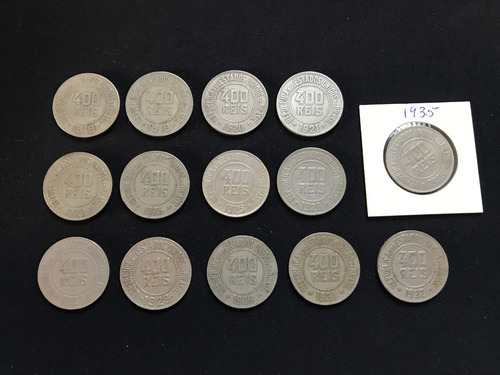 Moedas De 400 Réis De 1918 A 1935 Série Completa Veja! (Usado)
