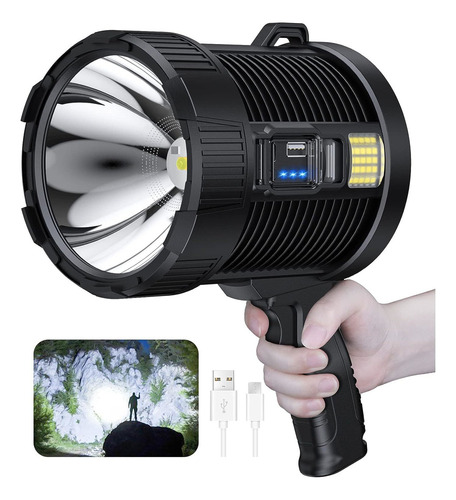 Z Linterna De Mano Led Recargable Con Foco De 900000 Lúmenes