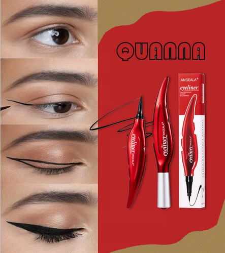 Delineador Lápiz Para Ojos Impermeable Quanna Eyeliner Pen Líquido Punta De Plumón Semimate Larga Duración 24hr Resistente Al Sudor Antimanchas Con Cerdas Suaves Secado Rápido Cosméticos De Maquillaje