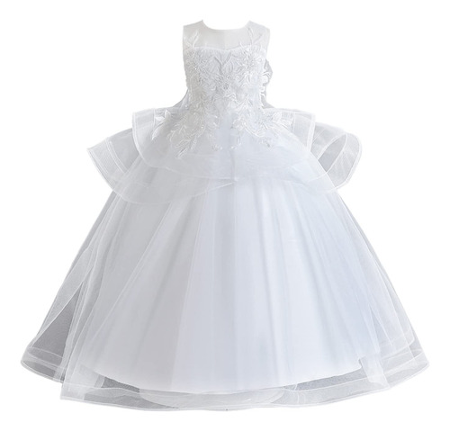 Vestido De Dama De Honor De Encaje Clásico Para Niñas