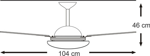 Ventilador De Teto Lux 2003 Cor Branco, Preto, Marrom 3 Pás