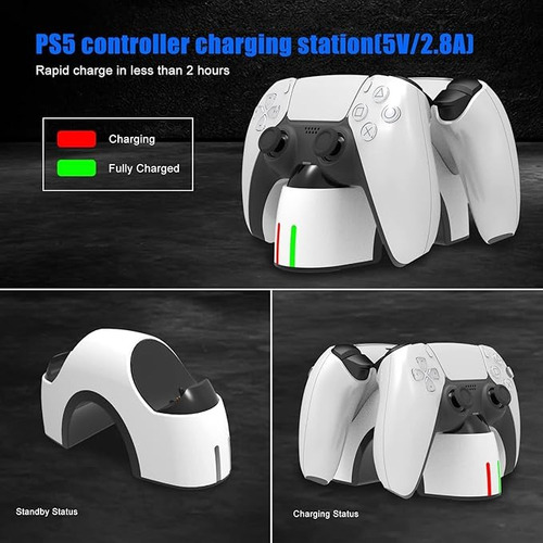 Base De Carga X2 Para Control Joystick Mando Dualsense Ps5