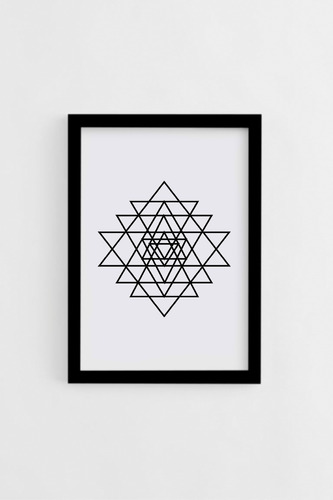 Cuadro Enmarcado Sri Yantra Geometría Sagrada Varios Colores