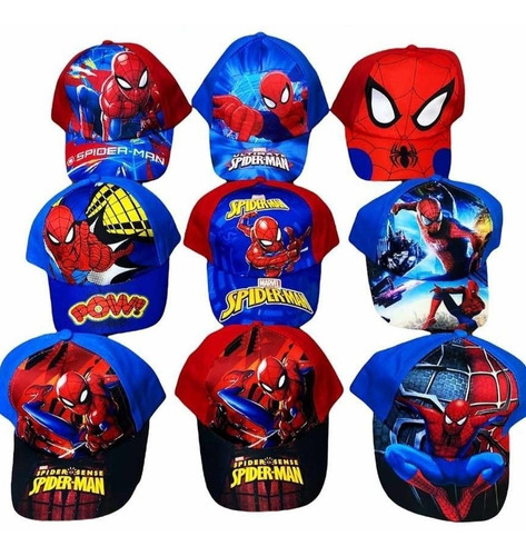 Gorras De Niños Y Niñas Spiderman Lol Avengers 6 Unidades