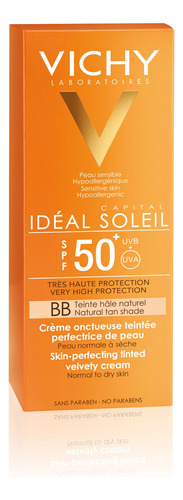 Protector solar  Vichy  Idéal Soleil BB Crema Color 50FPS  en pomo 50mL