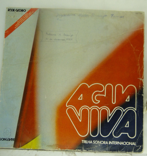 Lp Água Viva  Novela Internacional - Ae105