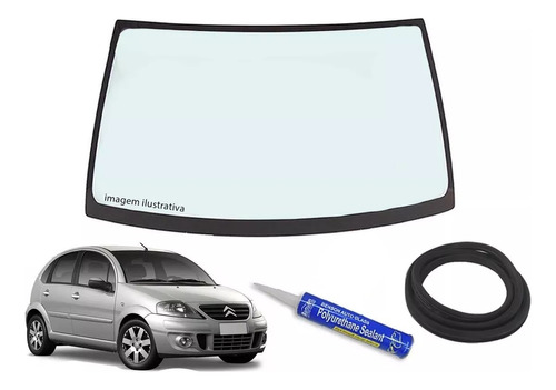 Parabrisa Dianteiro - Citroen C3 2002-2012 +kit Intalação