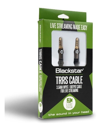 Cable De Audio Blackstar Trrs 1.80 Mt Plug 3.5 A Plug 3.5 Mm