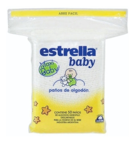 Estrella Baby Paños De Algodón Grande X 50 Unidades Bebé