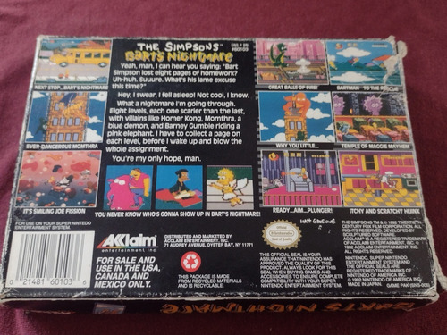 The Simpsons: Bart's Nightmare - Snes (con Caja) (Reacondicionado)