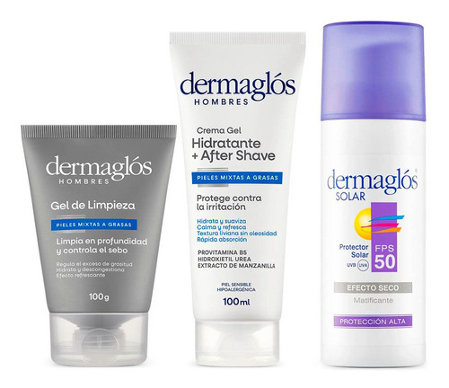 Kit Dermaglós Facial Hombres (Rutina Express de Día)