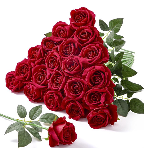 10pcs Flores Rosas Artificiales Para Decoraciones