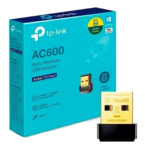 Adaptador Wifi Tplink Archer T2u Nano Doble Banda 5 Ghz