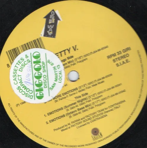Betty V. No More Emotions Vinilo Maxi (Usado)