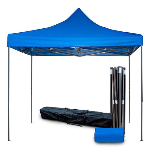 Toldo Carpa Impermeable Plegable De Acero 3x3m Jardin Azul