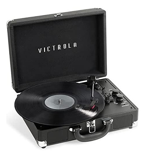 Victrola Journey+ Bluetooth Suitcase Player, Negro (vsc-400s