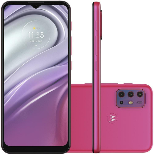 Imagem 5 de 9 de Kit Celular Moto G20 Pink 64gb Tela 6.5 E Pelicula