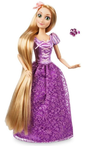 Boneca Clássica Rapunzel Com Anel Enrolados Ms