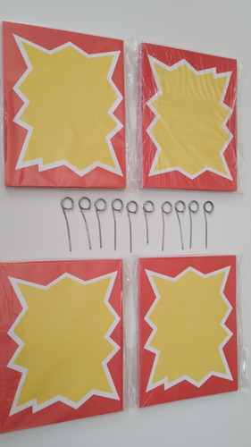 Cartel Precios 12 X 9 Cm. 100 Unid. + 10 Porta Precios Acero