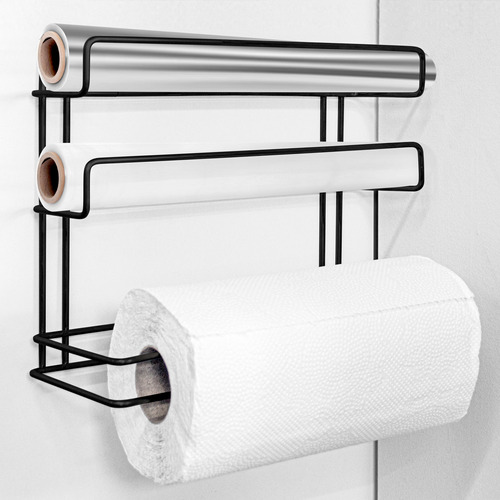 Porta Papel Toalha Triplo Preto