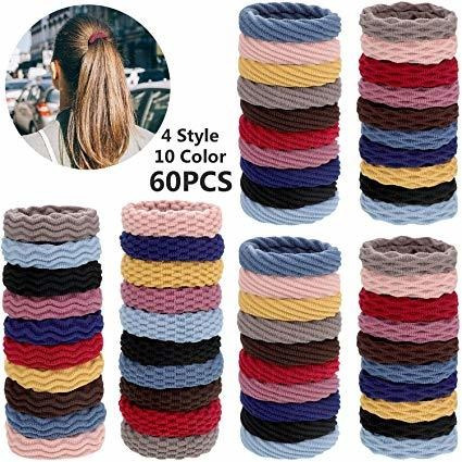 60 Unidades Sin Costura De Algodón Lazos Del Pelo Lazos Elás