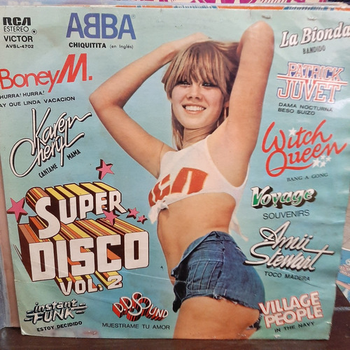 Vinilo Super Disco Vol 2 Abba Boney M Jouvet Cheryl Cp2