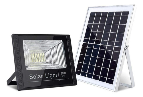 Foco Solar Led 100w Exterior Con Control Patio Jardin Gtia