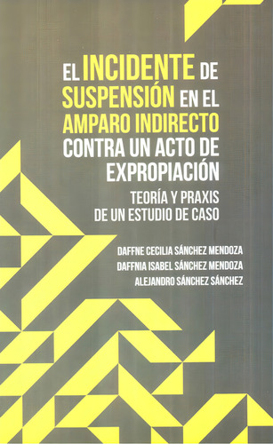 Incidente De Suspensión En El Amparo Indirecto Contra Un Acto De Expropiación, De Sanchez Mendoza, Daffne Cecilia. Editorial Miguel Angel Porrua, Tapa Blanda En Español, 2021