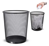 Comprar Basurero Metálico Redondo Papelera Para Oficina Hogar Baño De Malla Alta Calidad Everest