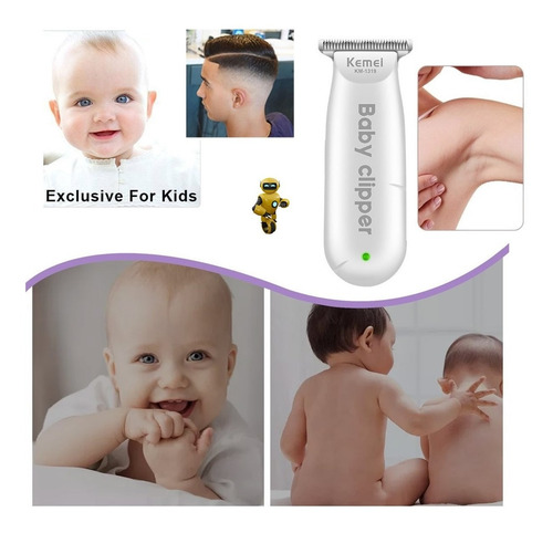 Imagem 4 de 8 de Mini Maquina Cortar Cabelo Bebe Aparar Barba E Pelos Adulto