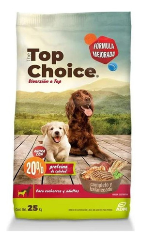 Top Choice 25 Kg Perro Adulto Y Cachorro Raza Grande/mediana