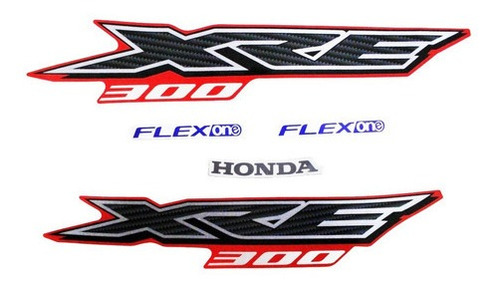 Kit Adesivo Jogo Faixas Moto Honda Xre 300 2016 Vermelha