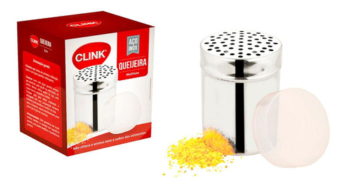 Queijeira De Aço Inox Com Tampa De Plástico - 7cm - Clink Cor Prateado
