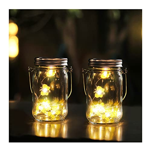 Mason Jar Light Hanging Solar Lantern Outdoor Lights Wa...