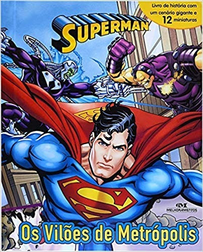 Livro Com 12 Miniaturas - Superman Os Viloes De Metropolis