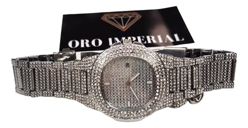 Exclusivo Reloj Imperial Plateado Con Diamantes Importado