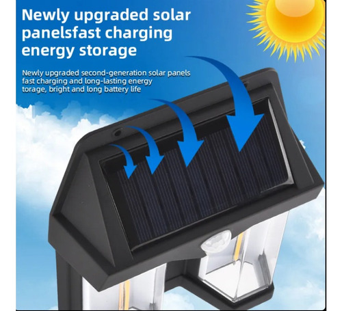 Aplique Lámpara Solar De Pared Sensor De Movimiento Sl-228