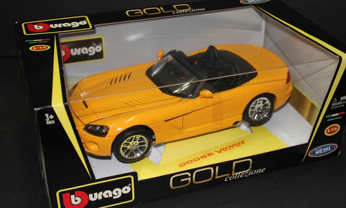 Carros Colección A Escala 1:18 Burago  Dodge Viper Amarillo