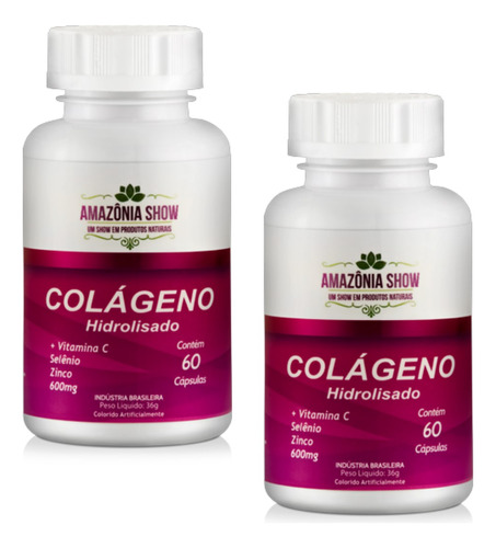 Combo 2 Colágeno Com Vitaminas 60 Capsulas De 500 Mg