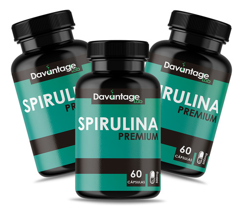 Kit 3x Spirulina - 100% Pura - Davantage Lab - Espirulina
