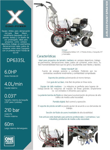 Equipo Pintura Airless Demarcación Vial 6.0hp 4.0l/min
