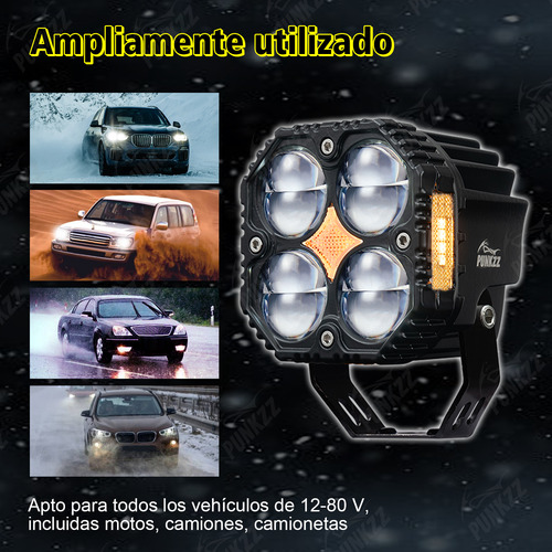 Kit Faros Auxiliares Doble Lupa Direccionales Luces Moto Pf2